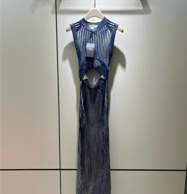 fendi sleeveless open-waist tie-dye gradient knitted dress