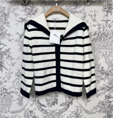 dior CD striped knitted cardigan