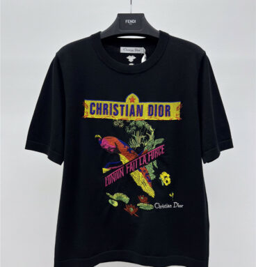 dior animal embroidery T-shirt