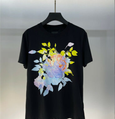 Givenchy floral print logo letter short sleeve T-shirt
