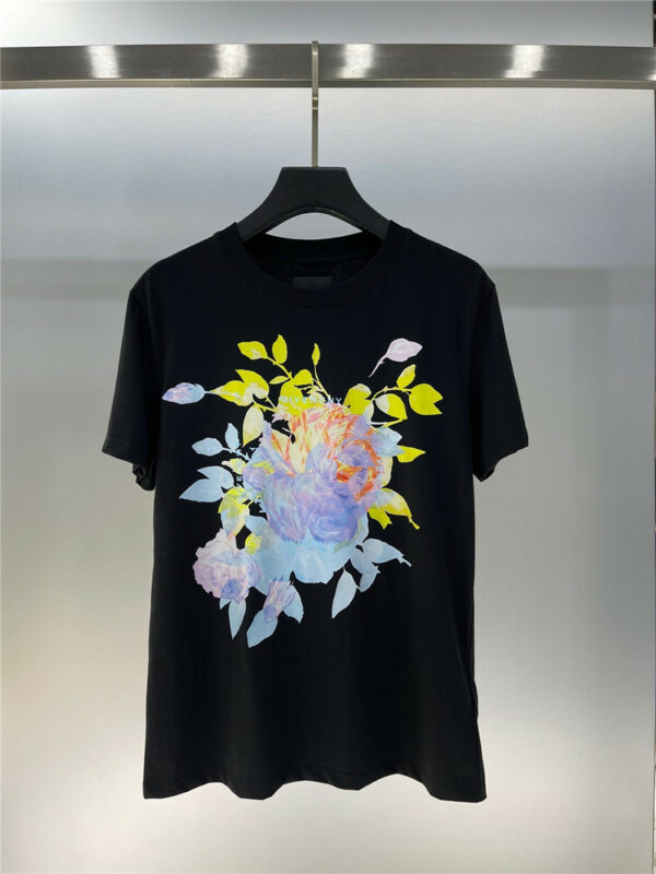 Givenchy floral print logo letter short sleeve T-shirt