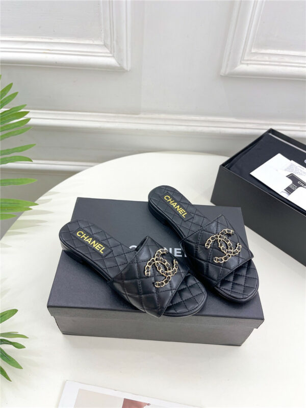 Chanel counter classic double C buckle slippers