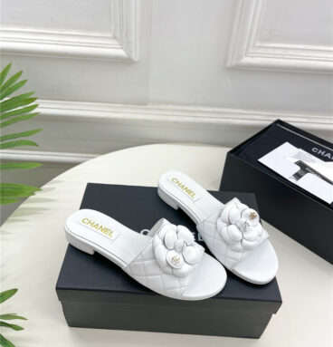 chanel counter classic camellia slippers