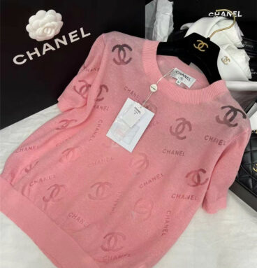 chanel logo knitted short sleeve