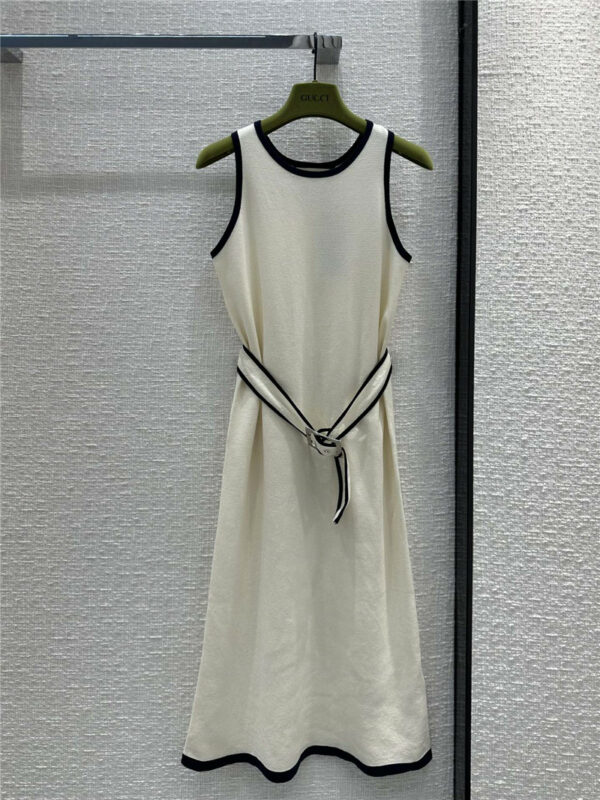 gucci embroidered white vest dress