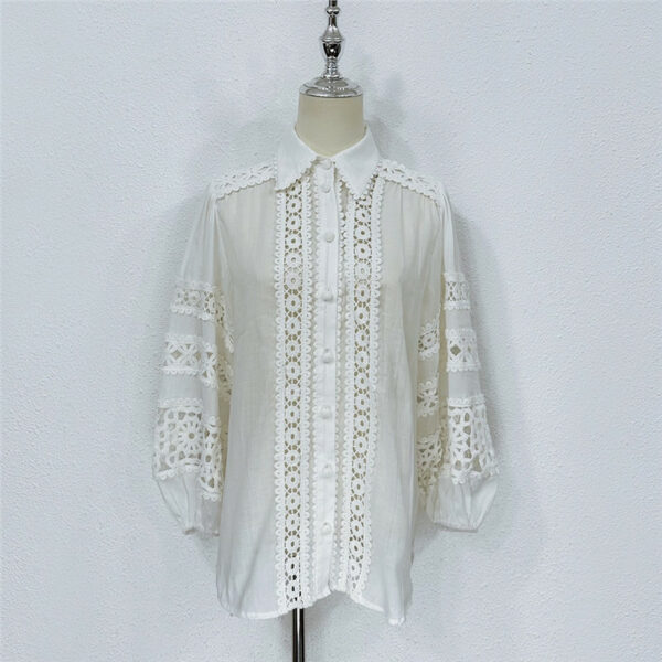 zimm ramie paneled embroidered top