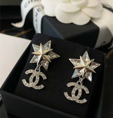 chanel crystal diamond earrings