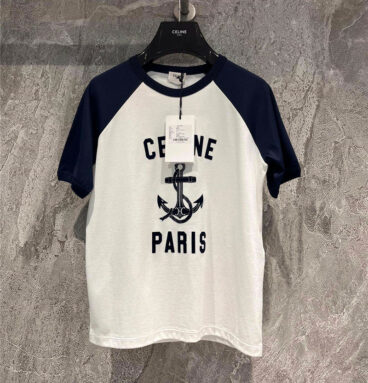 celine flocked anchor T-shirt