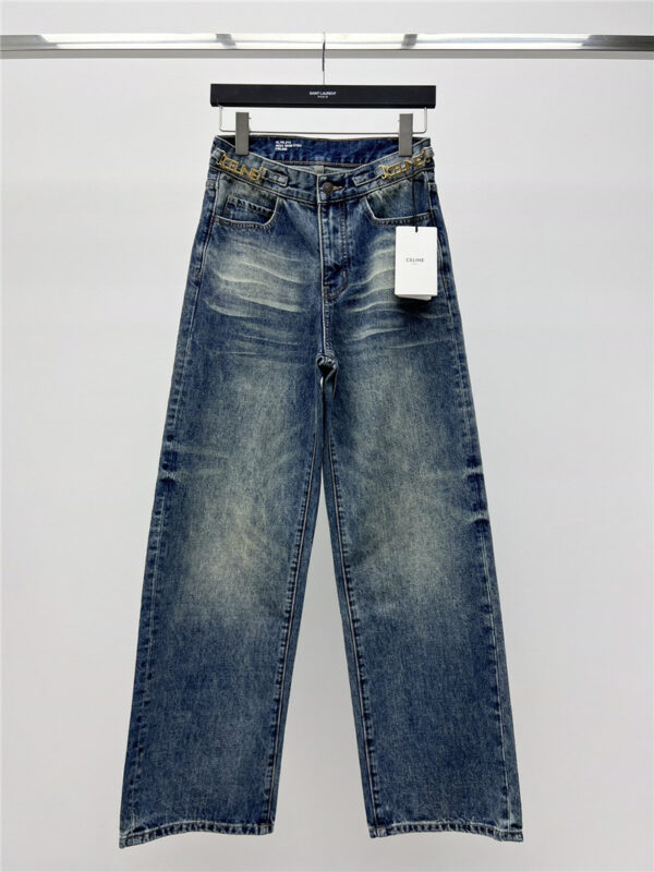 celine high waist chain jeans