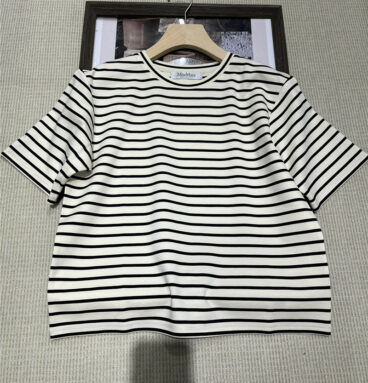 MAXMARA summer new striped short -sleeved T -shirt