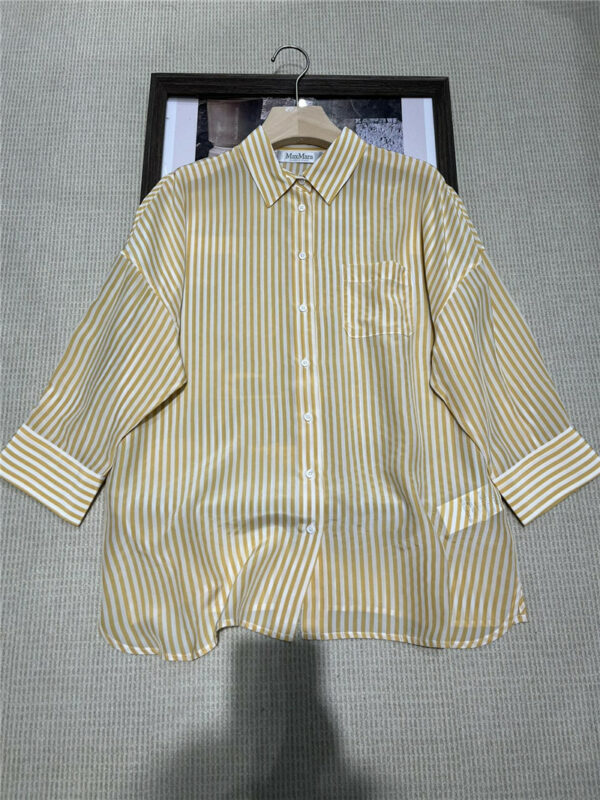 MaxMara spring and summer heavy silk striped shirt