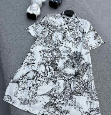 dior silk cotton print dress