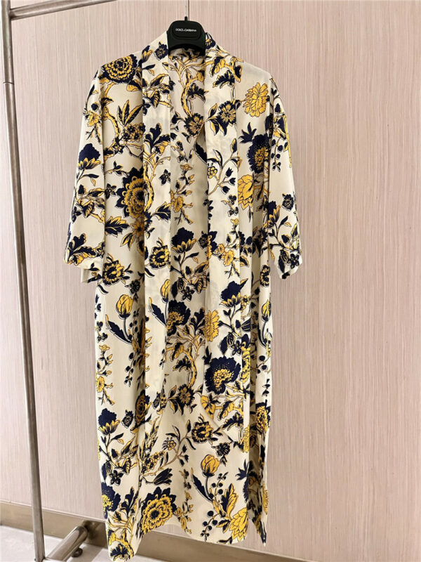 gucci vintage flower print cotton dress
