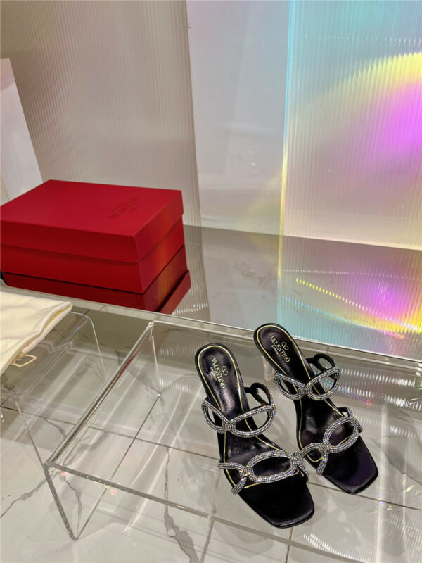 valentino rhinestone transparent heel sandals