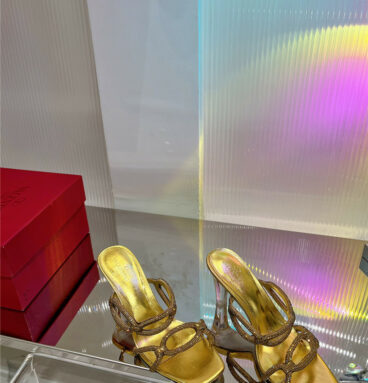 valentino rhinestone transparent heel sandals