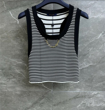 louis vuitton LV striped knitted vest