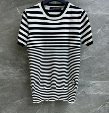 louis vuitton LV striped knitted short sleeves