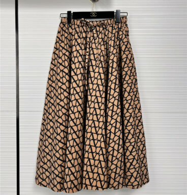 valentino silk and cotton faille flared skirt