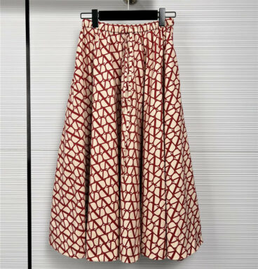 valentino silk and cotton faille flared skirt
