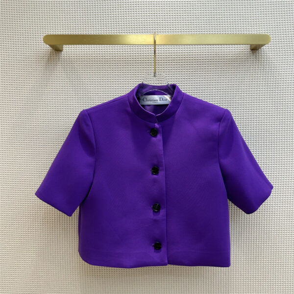 Dior new purple button short-sleeved jacket