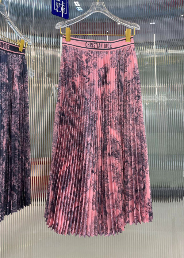 Dior classic jungle animal pleated skirt