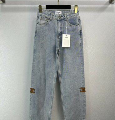 Chanel Double Enzyme Wash Light Blue Jeans