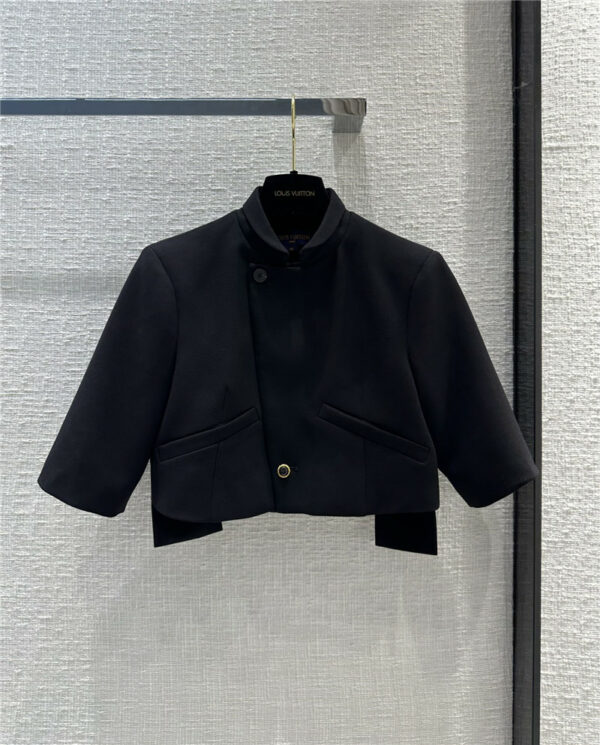 louis vuitton LV super handsome black short jacket coat
