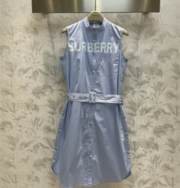 Burberry Positional Print Crewneck Sleeveless Dress