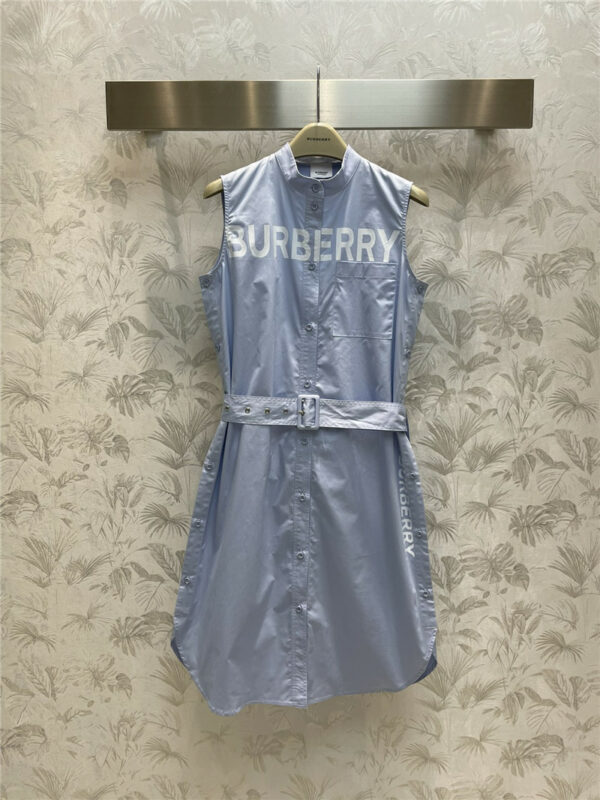 Burberry Positional Print Crewneck Sleeveless Dress