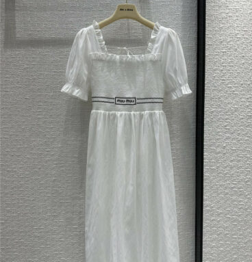 miumiu girly white backless dress