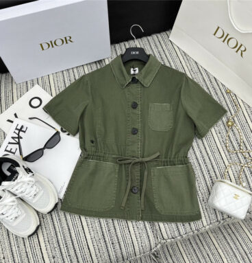 Dior new short sleeve denim top