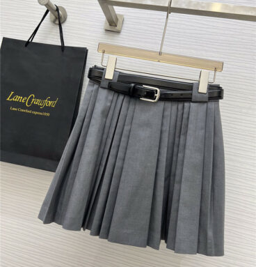 YSL belted pleated skirt