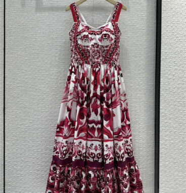 Dolce & Gabbana d&g printed strapless dress