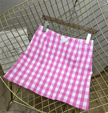 prada one piece classic plaid skirt