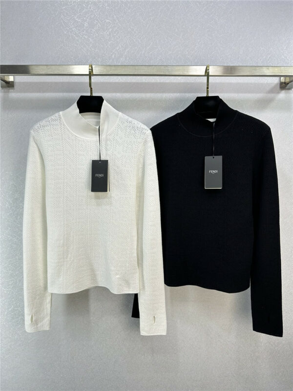 fendi open-knit long-sleeved top