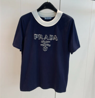 prada classic letter logo t-shirt