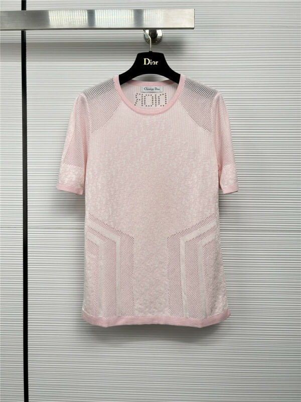 dior printed knitted short sleeve top
