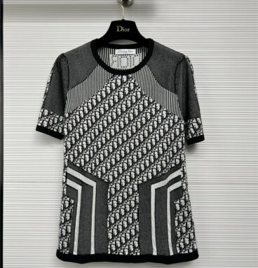 dior printed knitted short sleeve top