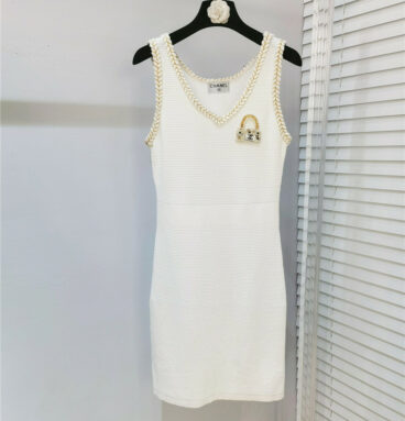 Chanel beaded strap knitted dress