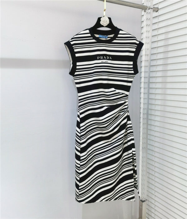 prada zebra print sleeveless waist dress