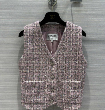 Chanel high-grade colored yarn woven soft tweed vest