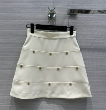 louis vuitton LV metal buckle rivet decoration design skirt