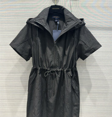louis vuitton LV hooded trench coat dress