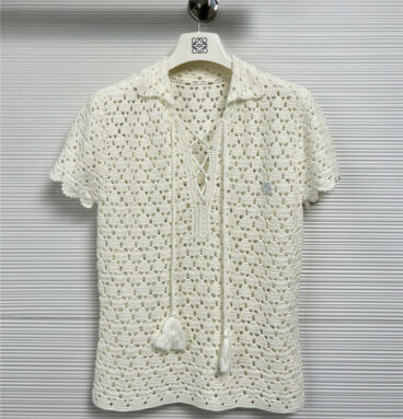 loewe crocheted tie-knit mini top
