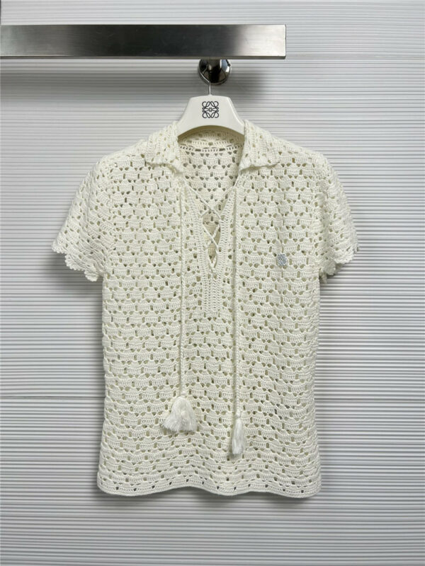 loewe crocheted tie-knit mini top