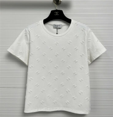 Chanel beaded embroidery round neck cotton T-shirt
