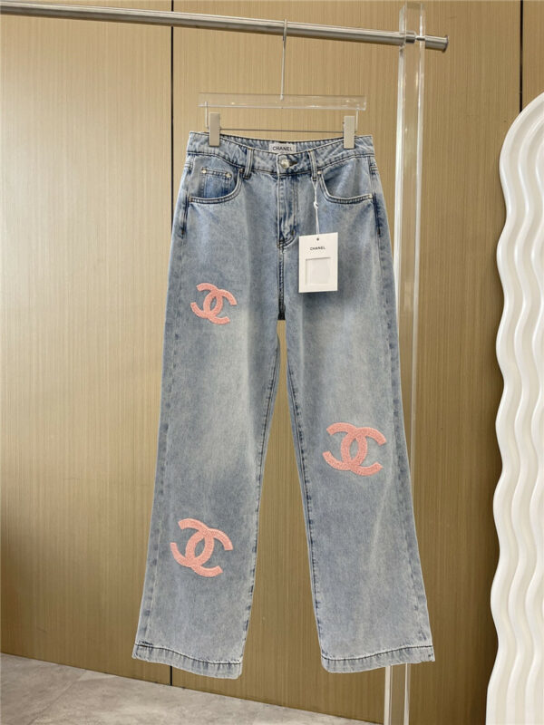chanel flocked jeans