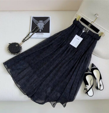 Chanel new dark pattern jacquard skirt