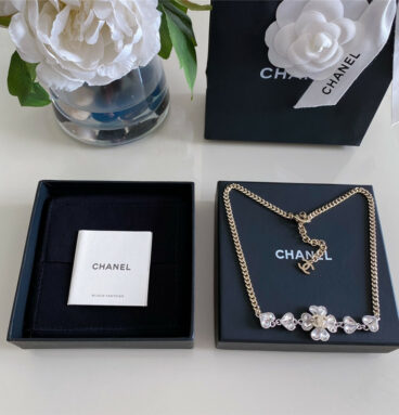 Chanel Four Leaf Flower Double C Heart Necklace