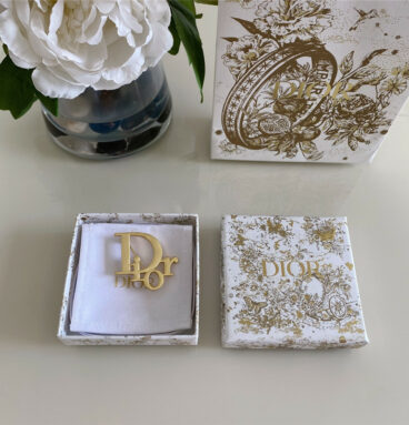dior frosted letter brooch